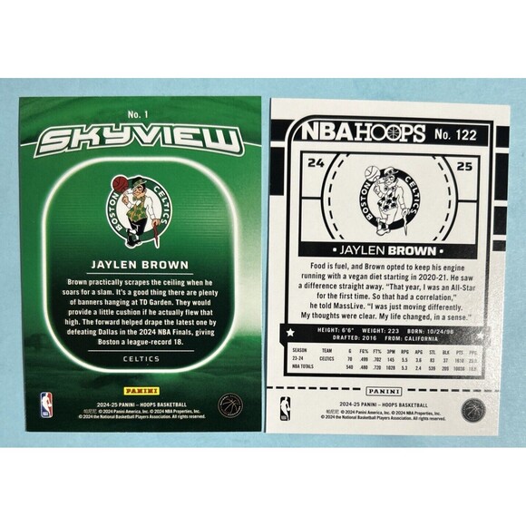 2024-25 Panini NBA Hoops JAYLEN BROWN Celtics  Skyview HOLO FOIL SP#1+ Base #122 - Picture 4 of 4